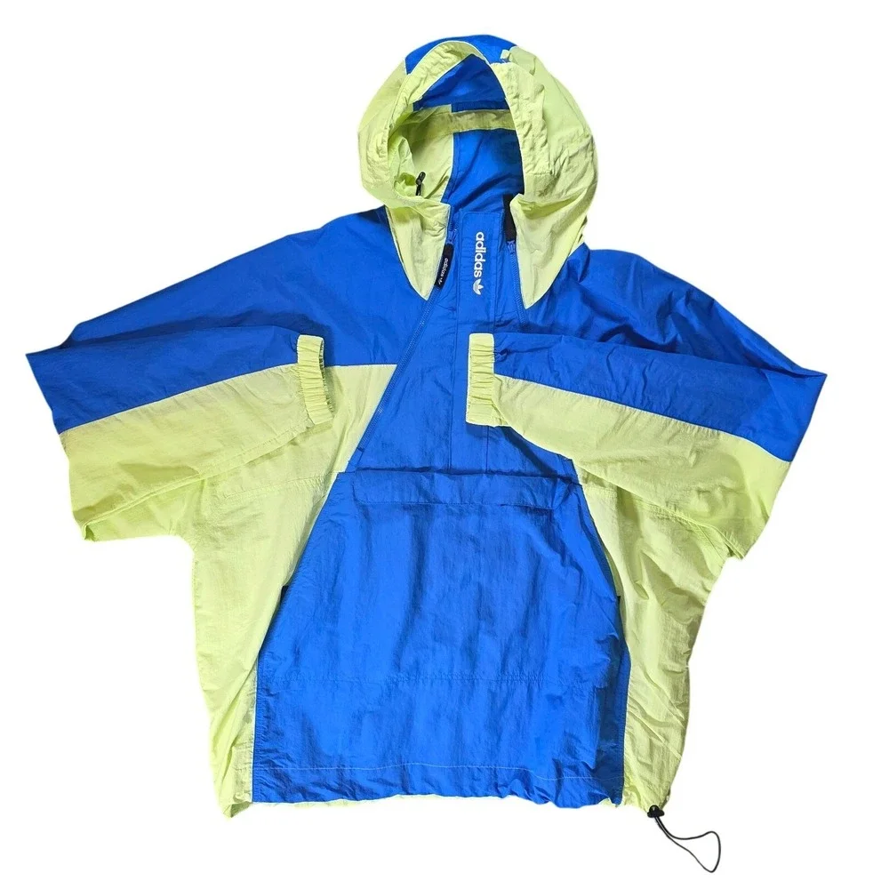 Adidas Originals Adventure Mishmash Blocked Shell Anorak Pullover Jacket Blue XL
